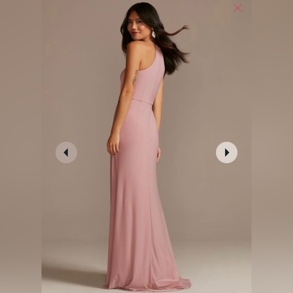 David’s Bridal jersey a-line bridesmaid dress with knot detail - Picture 3 of 6